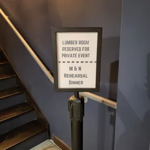 Sign for our Rehearsal Dinner