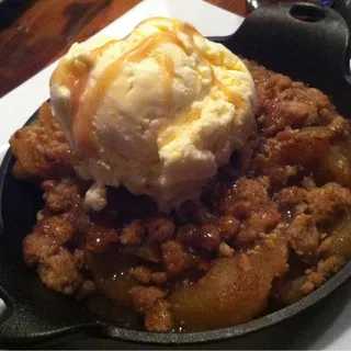 Apple Crisp Served in a Cast Iron Pan