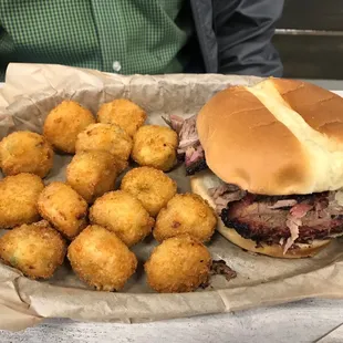 Brisket combo with jalapeño tater tots
