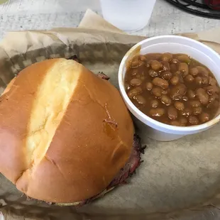 Brisket combo with beans