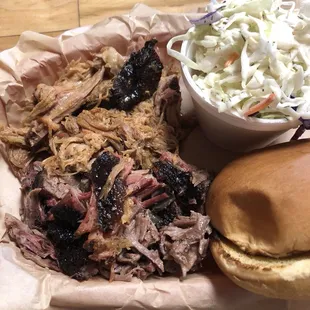 Pulled pork and brisket