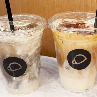 Broken Cream Hojicha Latte and Broken Cream Latte :)