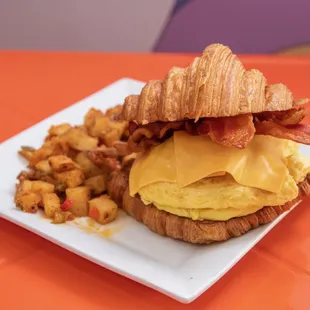 Croissant bacon egg and cheese