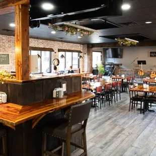 the inside of a restaurant