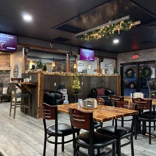 empty tables and chairs