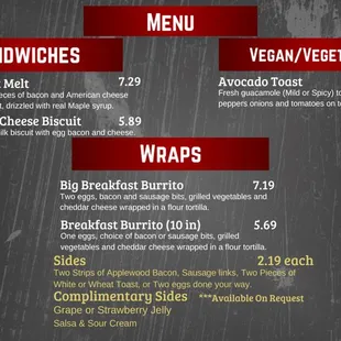 Limited Menu: Tuesday-Saturday 10:30-11:00a