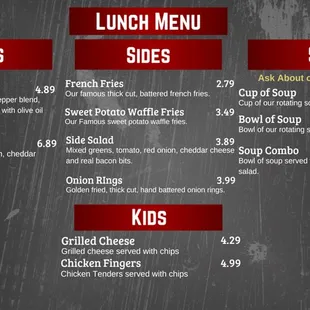 Lunch Menu pt2 : Tues-Sun 11am-1pm