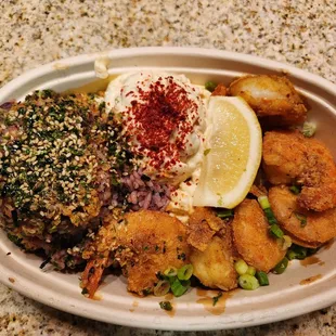 Plate Lunch with Shrimp