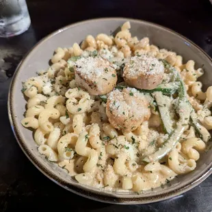 Rasta pasta with Scallops