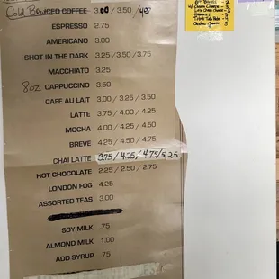 menu