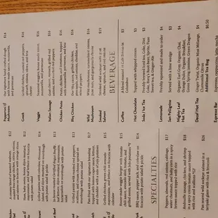 menu