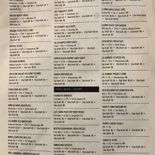 Beer list