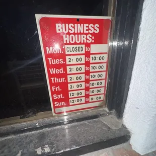 Update hours online Was looking forward to having a hucklepine seltzer but it's closed