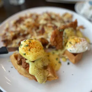 Chicken &amp; Waffle Benedict