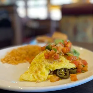 El Fuego Omelet with Mexican Rice