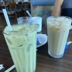 Matcha Green Tea Latte and Chai Tea Latte