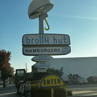 a sign for a hamburger restaurant