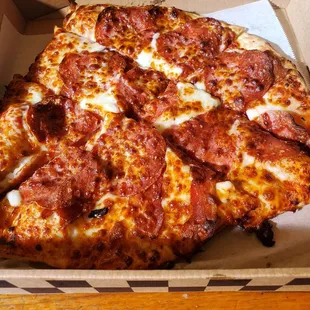 Slice of salami and bacon