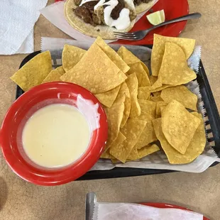 Large chips and queso