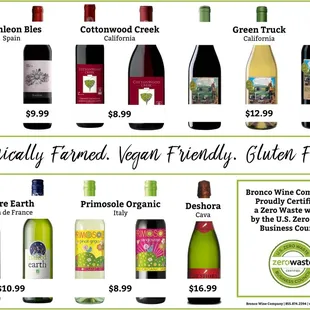 Our triple threats: organically farmed, vegan friendly and gluten free! 21+