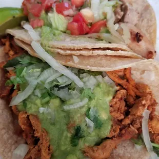 Taco al Pastor and Taco de Pollo Asado