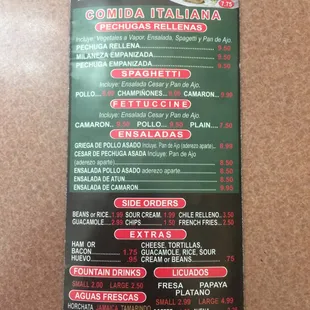 Cócteles, ITALIAN FOOD, side orders, drinks