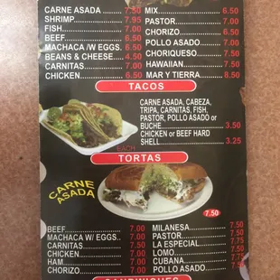 Burritos, tacos, tortas y sandwiches