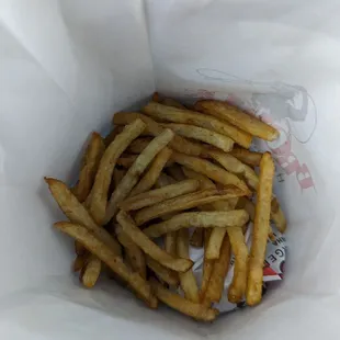 Lukewarm unseasoned soggy fries.