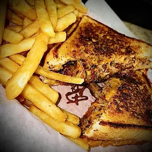 a sandwich and french fries