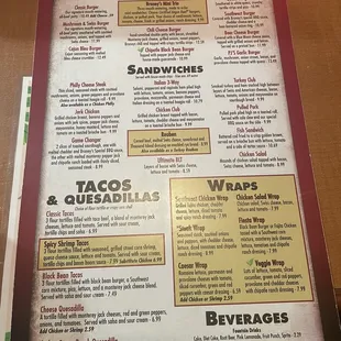 Menu as of 7/2023