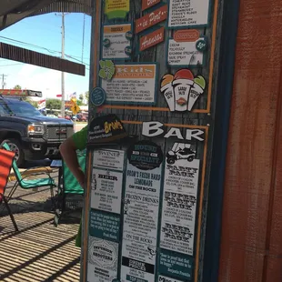 Shaved Ice &amp; Bar menu