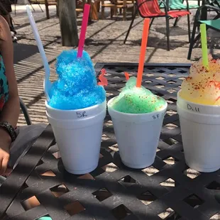 Dill pickle, blue raspberry and sugar-free lime