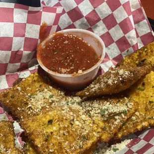 Fried ravioli appetizer