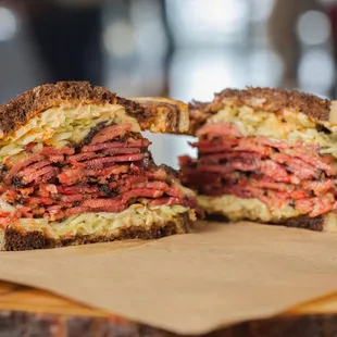 The famous Reuben on our signature Marble Rye bread