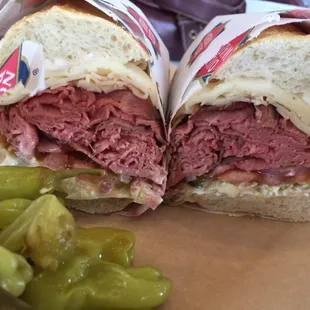 The New York steak loaded with meat and havarti