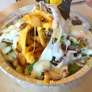 Philly cheesesteak fries. Really good!