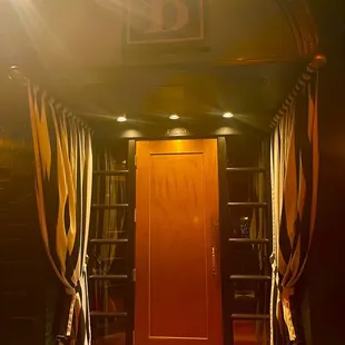 the entrance to a wine cellar