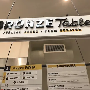 menus and prices for the restaurant