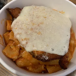 Chicken parm with pasta
