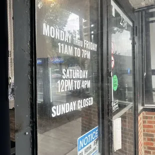 The hours.