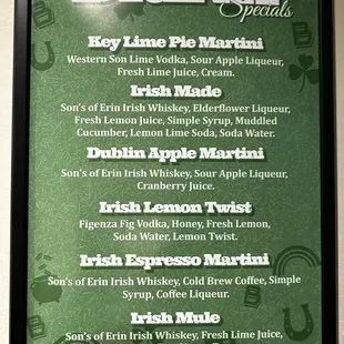 March Drink Specials