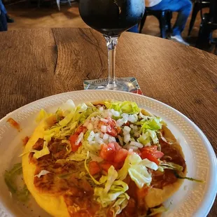 Brooke's Indian Taco with a 14 oz Marble Brewery Lab-spresso stout.