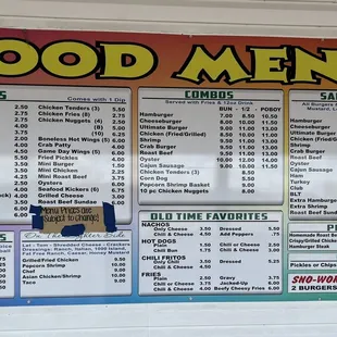 the menu