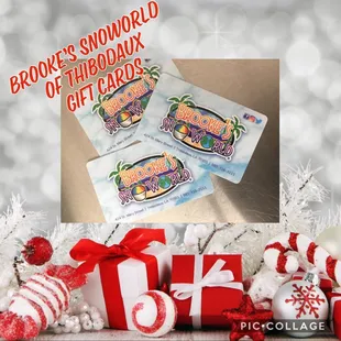gift cards and christmas decorations