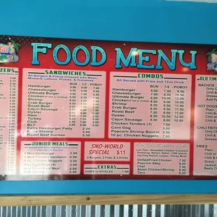 Food menu