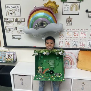 Our Preschool Friends showing off their engineering skills, with their very own Leprechaun traps.