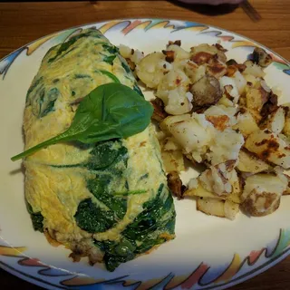 Spinach, Mushroom & Jack Cheese Omelet