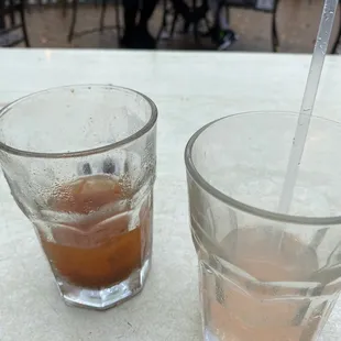 two glasses of iced tea