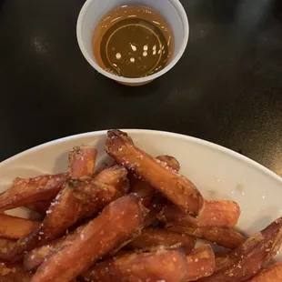 They offered honey with the sweet potato fries. Took the fries to another level!