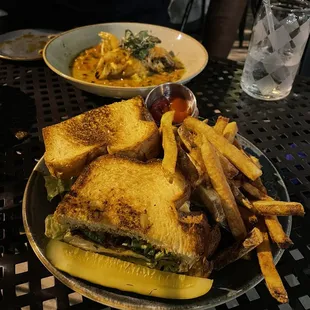 Shrimp and grits, chicken club